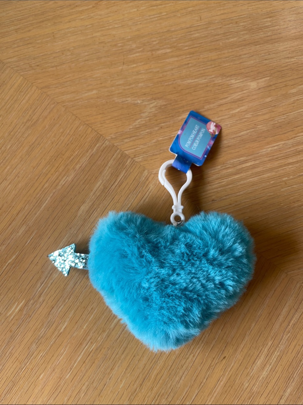 Blue Furry Heart Keychain/bag charm NWT